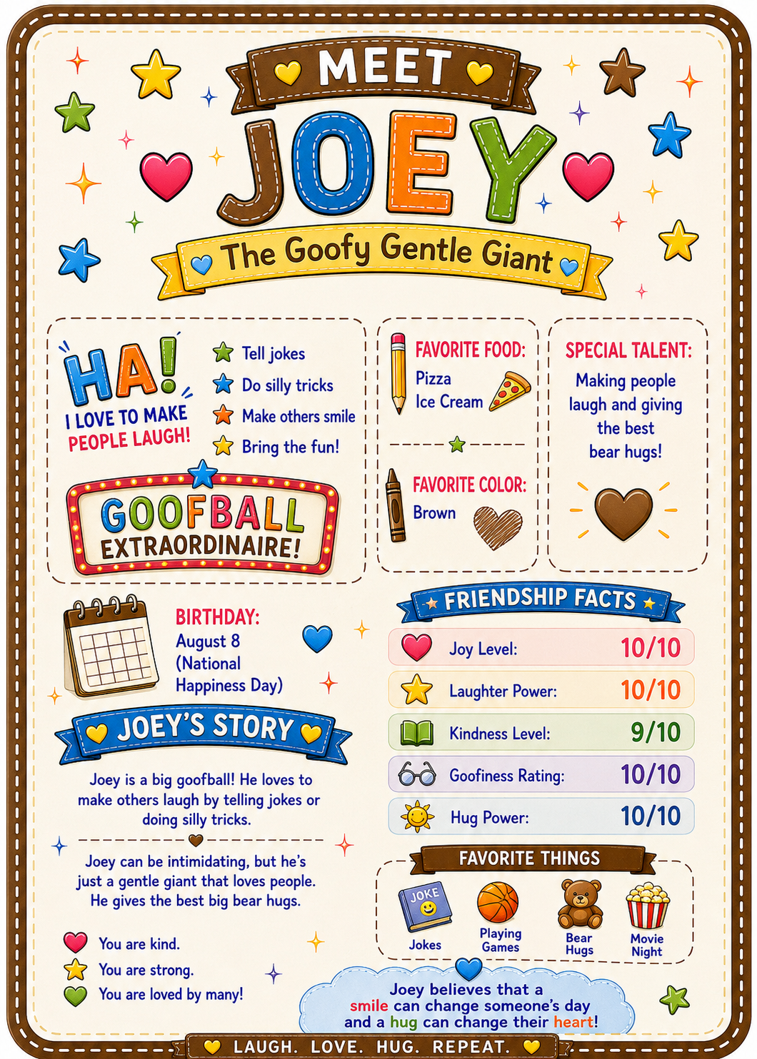 Joey stat card