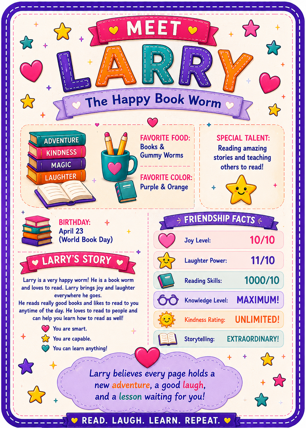 Larry stat card